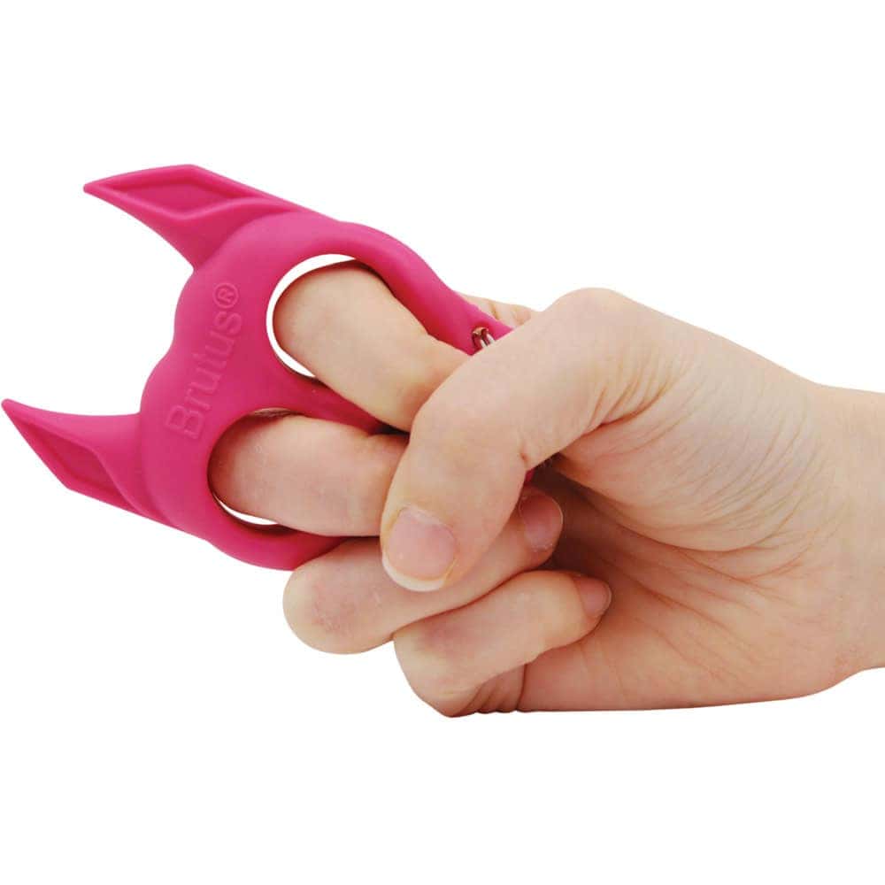 Brutus Self Defense Bulldog Keychain – Impact Resistant ABS Plastic, Pointed Ear Tips, Finger Grip Design, 2.5" x 3.5", Available in Pink - Image 2