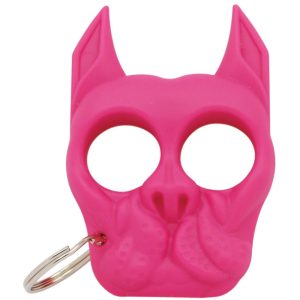 Brutus Self Defense Bulldog Keychain – Impact Resistant ABS Plastic, Pointed Ear Tips, Finger Grip Design, 2.5" x 3.5", Available in Pink