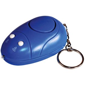 Safety Technology Keychain Alarm with Light 130dB Siren – Pin-Pull & Button Activation, Flashing LED, 2 AAA Batteries Included, 3" x 1" Compact Size