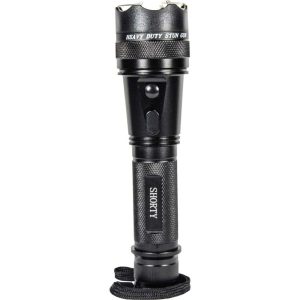 Shorty Flashlight Stun Gun 75,000,000 Volts – 4.7 Milliamps, 120-Lumen LED, Aircraft Aluminum, Rechargeable, Holster and Wrist Strap Included, 7.5 Inches