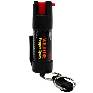 Wildfire™ Pepper Spray 0.5 oz with Belt Clip and Quick Release Keychain – 1.4% Major Capsaicinoids, 2 Million SHU, Stream Spray, UV Dye, 6-8 Foot Range