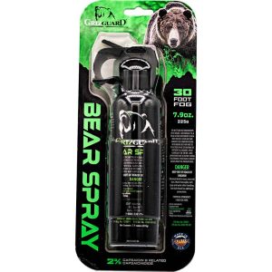 GrizGuard Bear Spray – 7.9 oz Fogger, 30-Foot Range, Safety Clip, Hip Holster, Includes 32-Page Bear Safety Booklet, 1.1 lbs