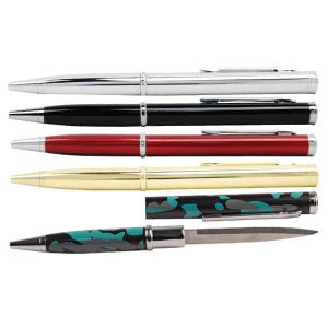 Pen Knife Disguised Blade Pocket Pen – 2.13-Inch Blade, 5.38-Inch Overall Length, Ink Cartridge Included, Available in Black, Silver, Gold, Red, and Camo