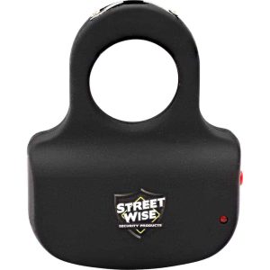 Streetwise Sting Ring 18,000,000 Volt Stun Gun – Squeeze-N-Stun Technology, Fits in Palm, Rechargeable Lithium Battery, Safety Switch, ABS + Rubberized Grip, Black, Pink, or Teal